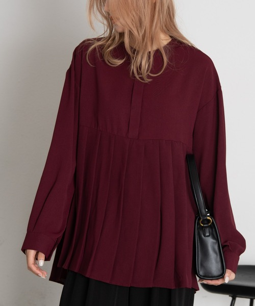 AIC.(エーアイシー)の「プリーツ長袖ブラウス(シャツ/ブラウス・レディース・ブラック/ネイビー/ブラウン/オフホワイト/ボルドー/その他・FREE)」の16枚目の写真