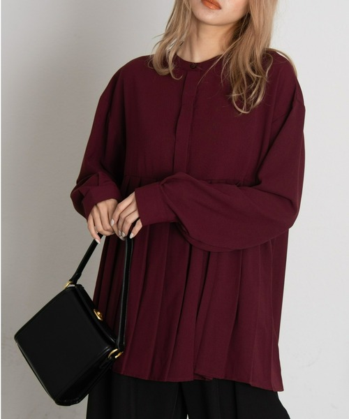 AIC.(エーアイシー)の「プリーツ長袖ブラウス(シャツ/ブラウス・レディース・ブラック/ネイビー/ブラウン/オフホワイト/ボルドー/その他・FREE)」の14枚目の写真