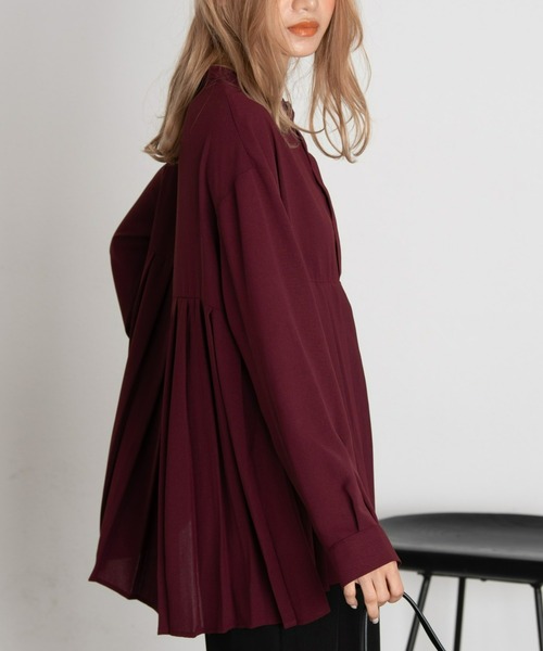 AIC.(エーアイシー)の「プリーツ長袖ブラウス(シャツ/ブラウス・レディース・ブラック/ネイビー/ブラウン/オフホワイト/ボルドー/その他・FREE)」の13枚目の写真