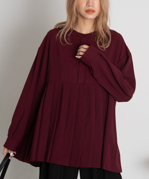 AIC.(エーアイシー)の「プリーツ長袖ブラウス(シャツ/ブラウス・レディース・ブラック/ネイビー/ブラウン/オフホワイト/ボルドー/その他・FREE)」の15枚目の写真