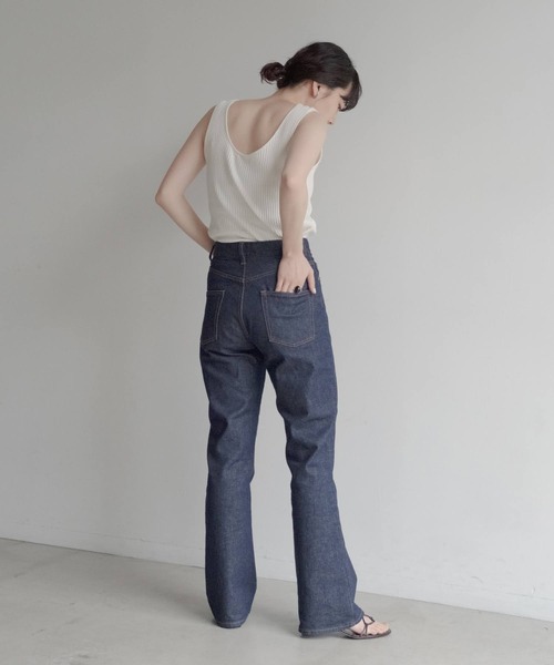 ONEME（ワンム）の「ONEME Stretch Flare Denim（デニムパンツ・レディース・インディゴブルー・2/3）」の6枚目の写真