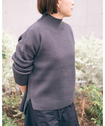 【VINCENT ET MIREILLE ヴァンソン エ ミレイユ】レディース 8ゲージ畔ニット モックネック プルオーバー