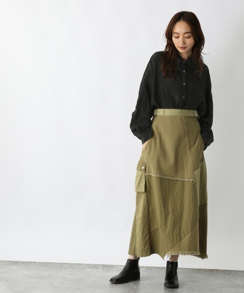 JEANASIS(ジーナシス)の「グロッシーナイロンBIGシャツ/218126(シャツ/ブラウス・レディース・ブラック/グリーン/イエロー・FREE)」の16枚目の写真