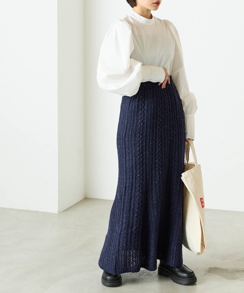 PING セットアップ スリーブレスモックネックプルオーバー+スカート ネイビー PING セットアップ スリーブレスモックネックプルオーバー+