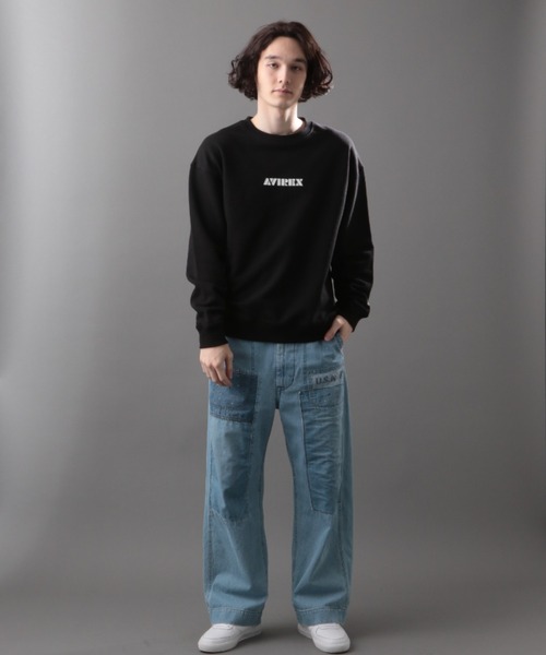 AVIREX（アヴィレックス）の「【SAMRT/スマート】長袖 ロゴ スウェット / LONG SLEEVE LOGO SWEAT / アヴィレックス / AVIREX（スウェット・メンズ・ライトグレー/オフホワイト/ブラック・XX-LARGE/MEDIUM/X-LARGE/LARGE）」の7枚目の写真