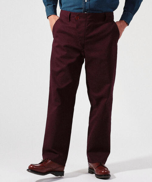BLUE WORK(ブルーワーク)の「ポリエステルコットン フライフロント セミワイドパンツ(その他パンツ・メンズ・ダークブラウン/バーガンディー・S/M/XS)」の4枚目の写真