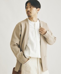 ダブルフェイス ボタンレス カーディガン/ルーズカーディガン