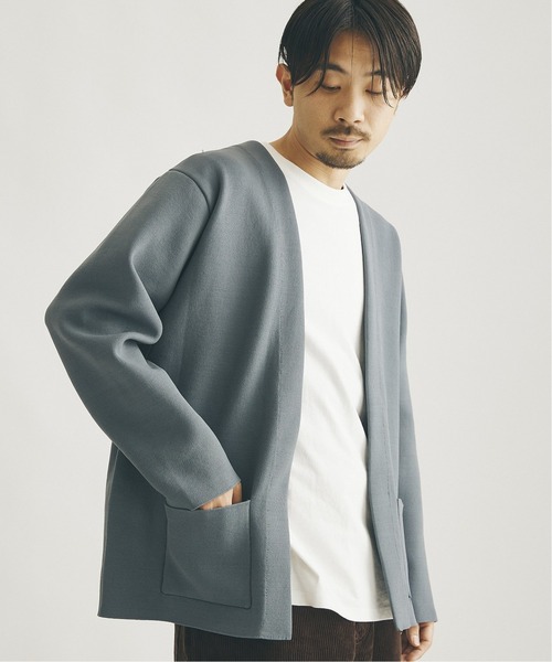 JOURNAL STANDARD（ジャーナルスタンダード）の「ダブルフェイス ボタンレス カーディガン/ルーズカーディガン（カーディガン/ボレロ・メンズ・ブラック/ベージュ/ネイビー/グリーン・SMALL/MEDIUM/LARGE）」の4枚目の写真