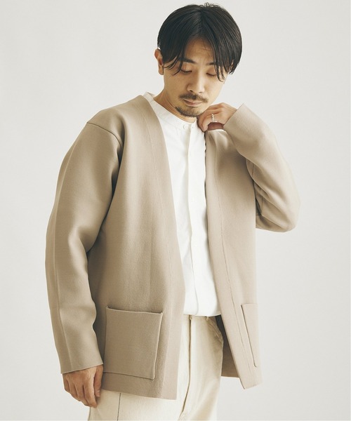 JOURNAL STANDARD（ジャーナルスタンダード）の「ダブルフェイス ボタンレス カーディガン/ルーズカーディガン（カーディガン/ボレロ・メンズ・ブラック/ベージュ/ネイビー/グリーン・SMALL/MEDIUM/LARGE）」の7枚目の写真