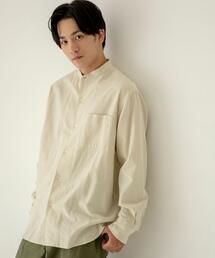 coen | ウィンターリネンバンドカラーシャツ(シャツ/ブラウス)