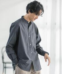 coen | ウィンターリネンバンドカラーシャツ(シャツ/ブラウス)