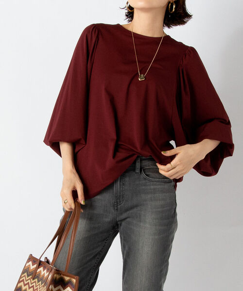 NOLLEY’S(ノーリーズ)の「◇【WEB限定】ボリューム袖カットソー(Tシャツ/カットソー・レディース・ブラック/レッド/ミント・FREE)」の3枚目の写真