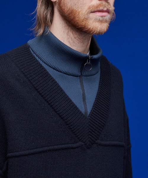 UNITED TOKYO（ユナイテッドトウキョウ）の「レイヤードハーフジップニット（ニット/セーター・メンズ・ブラック/グリーン/キャメル/ブラック系その他2・FREE）」の6枚目の写真