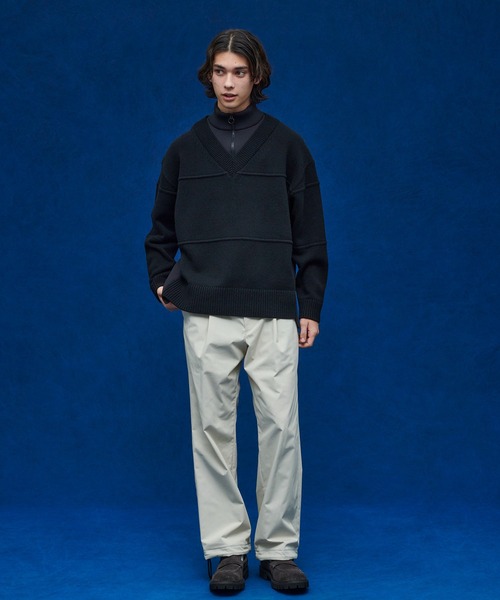 UNITED TOKYO（ユナイテッドトウキョウ）の「レイヤードハーフジップニット（ニット/セーター・メンズ・ブラック/グリーン/キャメル/ブラック系その他2・FREE）」の8枚目の写真