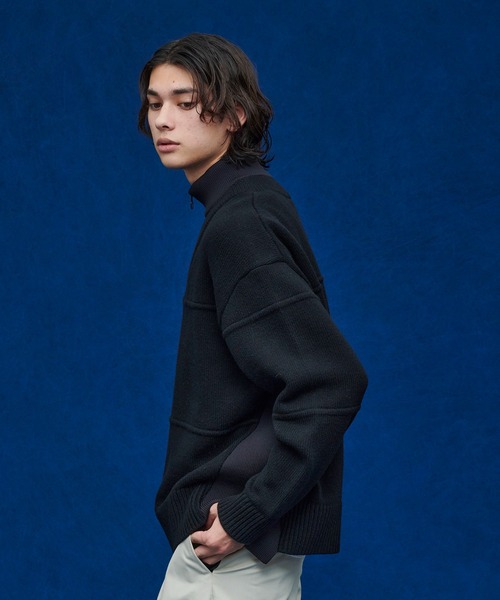 UNITED TOKYO（ユナイテッドトウキョウ）の「レイヤードハーフジップニット（ニット/セーター・メンズ・ブラック/グリーン/キャメル/ブラック系その他2・FREE）」の11枚目の写真