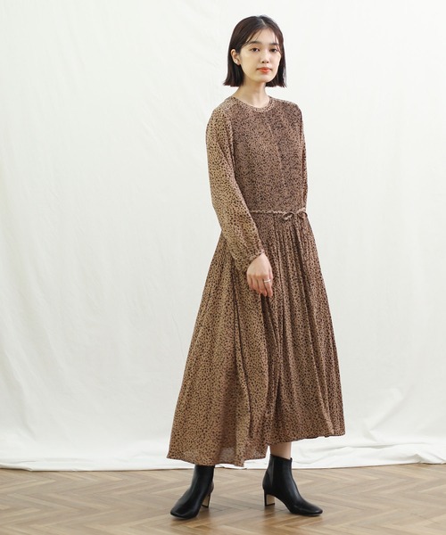 Acuta（アクータ）の「レオパードプリーツワンピース