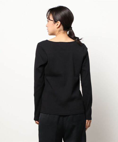 COLONY 2139（コロニートゥーワンスリーナイン）の「ランダムテレコスクエアネック長袖Tシャツ（Tシャツ/カットソー・レディース・ブラック/アイボリー/モカ/グリーン/カーキ/チャコールグレー・SMALL/LARGE/MEDIUM）」の18枚目の写真