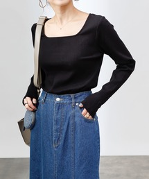 COLONY 2139 | ランダムテレコスクエアネック長袖Tシャツ(Tシャツ/カットソー)