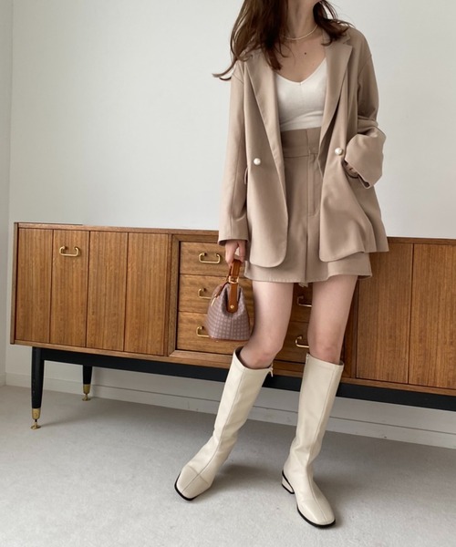 one after another NICE CLAUP（ワンアフターアナザーナイスクラップ）の「今年のスタイリングにマストアイテム！ロングブーツ（ブーツ・レディース・ブラック/ダークブラウン/アイボリー・S/M/L）」の7枚目の写真