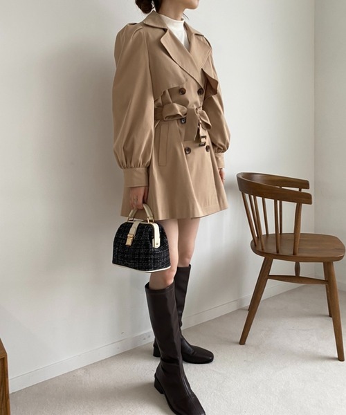 one after another NICE CLAUP（ワンアフターアナザーナイスクラップ）の「今年のスタイリングにマストアイテム！ロングブーツ（ブーツ・レディース・ブラック/ダークブラウン/アイボリー・S/M/L）」の4枚目の写真