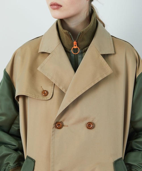 FRAPBOIS（フラボア）の「ミックストレンチ コート（その他アウター・レディース・ベージュ/ブラック・2/1/3）」の6枚目の写真