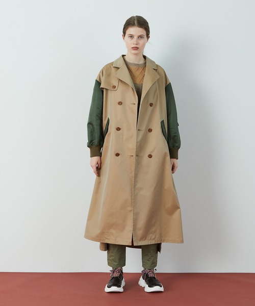 FRAPBOIS（フラボア）の「ミックストレンチ コート（その他アウター・レディース・ベージュ/ブラック・2/1/3）」の4枚目の写真