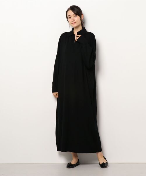 yuw（ユウ）の「SKIPPER KNIT ONE PIECE　217951（ワンピース・レディース・チャコールグレー/ブラック/ブルー・FREE）」の20枚目の写真