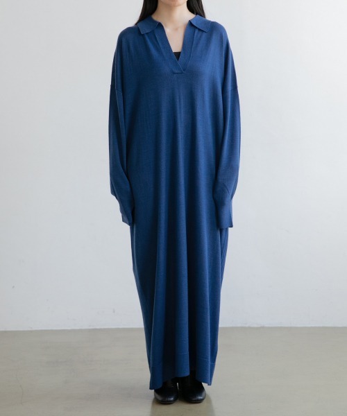 yuw（ユウ）の「SKIPPER KNIT ONE PIECE　217951（ワンピース・レディース・チャコールグレー/ブラック/ブルー・FREE）」の8枚目の写真