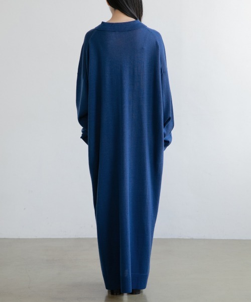 yuw（ユウ）の「SKIPPER KNIT ONE PIECE　217951（ワンピース・レディース・チャコールグレー/ブラック/ブルー・FREE）」の10枚目の写真