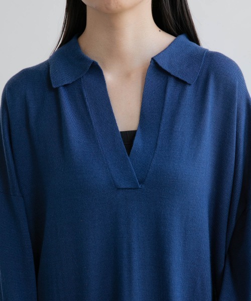 yuw（ユウ）の「SKIPPER KNIT ONE PIECE　217951（ワンピース・レディース・チャコールグレー/ブラック/ブルー・FREE）」の12枚目の写真