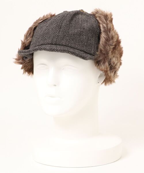 Samansa Mos2（サマンサ モスモス）の「ヘリンボーンフライトキャップ（キャップ・レディース・ブラウン/ベージュ・ﾌﾘ-）」の5枚目の写真