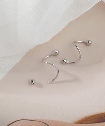 スパイラルピアス（銀めっき）