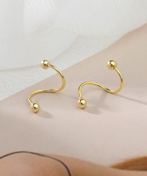 ⭐︎coperni ラージスワイプピアス⭐︎ カーブ(Curve) スターリングシルバー&18Kイエローゴールド ピアス