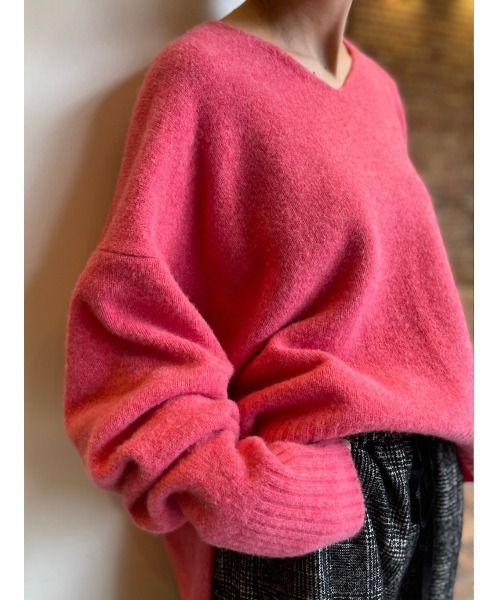 BEARDSLEY（ビアズリー）の「ウール圧縮ニット（ニット/セーター・レディース・ピンク/ブラウン・FREE）」の2枚目の写真