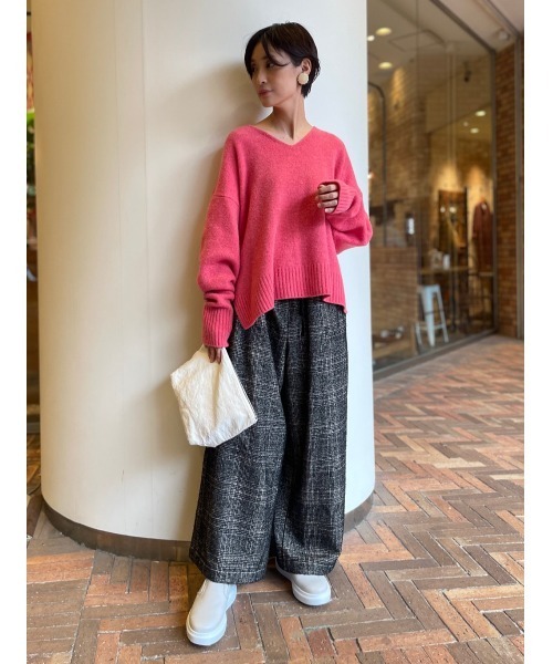 BEARDSLEY（ビアズリー）の「ウール圧縮ニット（ニット/セーター・レディース・ピンク/ブラウン・FREE）」の3枚目の写真