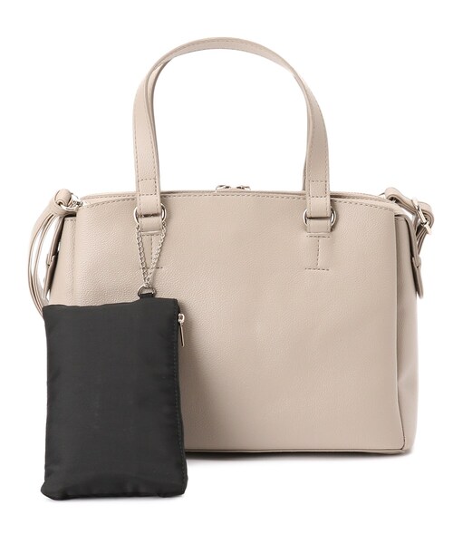 SHOO・LA・RUE（シューラルー）の「◆【抗菌】ミドル2WAYトート（トートバッグ・レディース・ブラック/サンドベージュ/ブラック系7/ナチュラル・00）」の9枚目の写真