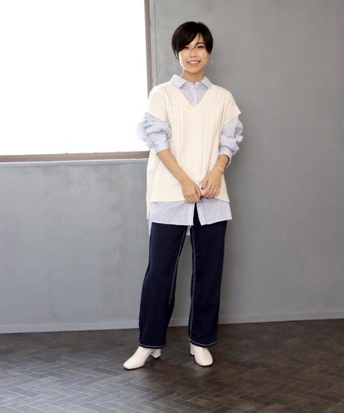 SOROTTO(ソロット)の「チャンキーヒール×スクエアトゥのストレッチハイアンクルブーツ(ブーツ・レディース・ブラック/アイボリー/ベージュ・S/M/L/LL)」の19枚目の写真