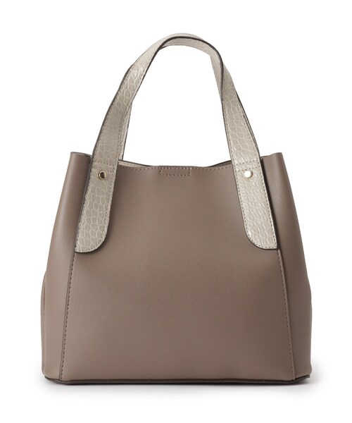 DRESKIP（ドレスキップ）の「◆【通勤】クロコ風ハンドル一枚皮風トート（トートバッグ・レディース・ブラック/ブラウン系その他6/ベージュ系4・00）」の4枚目の写真