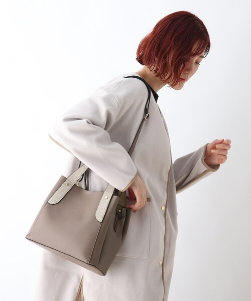 DRESKIP（ドレスキップ）の「◆【通勤】クロコ風ハンドル一枚皮風トート（トートバッグ・レディース・ブラック/ブラウン系その他6/ベージュ系4・00）」の11枚目の写真