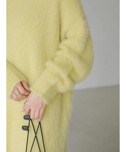 AMERICAN HOLIC(アメリカンホリック)の「シャギー片畦BIGニットチュニック(ニット/セーター・レディース・アイボリー/モカ/ライトイエロー・FREE)」の16枚目の写真