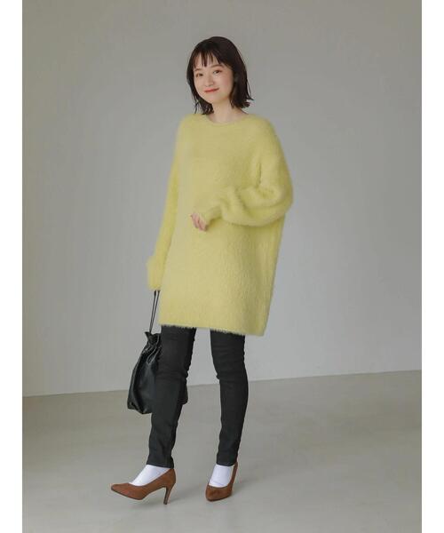 AMERICAN HOLIC(アメリカンホリック)の「シャギー片畦BIGニットチュニック(ニット/セーター・レディース・アイボリー/モカ/ライトイエロー・FREE)」の14枚目の写真