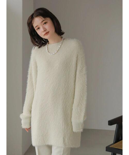 セール】シャギー片畦BIGニットチュニック（ニット/セーター