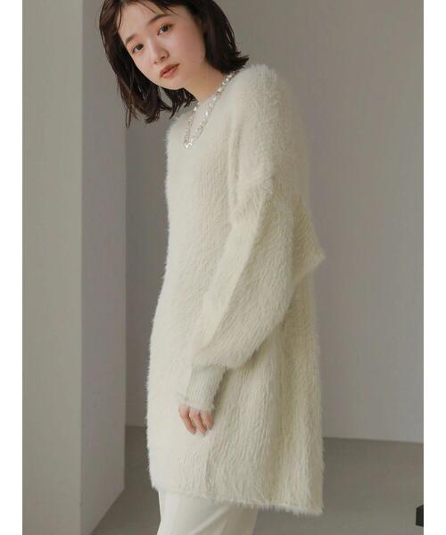 AMERICAN HOLIC(アメリカンホリック)の「シャギー片畦BIGニットチュニック(ニット/セーター・レディース・アイボリー/モカ/ライトイエロー・FREE)」の11枚目の写真