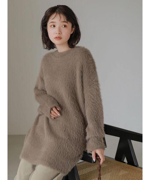 セール】シャギー片畦BIGニットチュニック（ニット/セーター