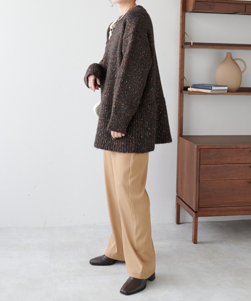 DISCOAT(ディスコート)の「カラーネップチュニック(ニット/セーター・レディース・アイボリー/ブラック/パープル・FREE)」の19枚目の写真