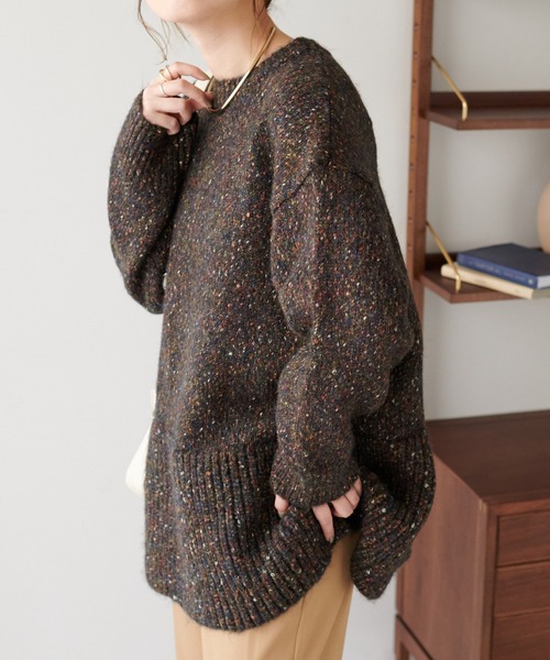 DISCOAT(ディスコート)の「カラーネップチュニック(ニット/セーター・レディース・アイボリー/ブラック/パープル・FREE)」の22枚目の写真