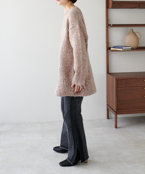 DISCOAT(ディスコート)の「カラーネップチュニック(ニット/セーター・レディース・アイボリー/ブラック/パープル・FREE)」の7枚目の写真