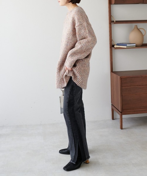 DISCOAT(ディスコート)の「カラーネップチュニック(ニット/セーター・レディース・アイボリー/ブラック/パープル・FREE)」の8枚目の写真