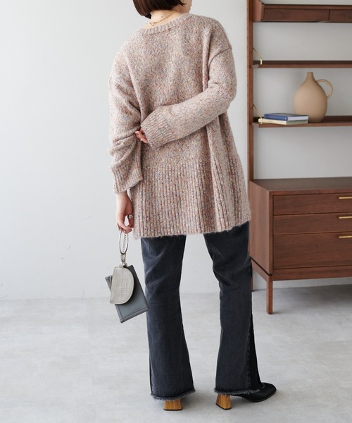 DISCOAT(ディスコート)の「カラーネップチュニック(ニット/セーター・レディース・アイボリー/ブラック/パープル・FREE)」の9枚目の写真