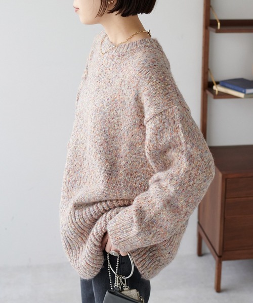 DISCOAT(ディスコート)の「カラーネップチュニック(ニット/セーター・レディース・アイボリー/ブラック/パープル・FREE)」の14枚目の写真